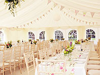 Fashionable light marquee with bunting