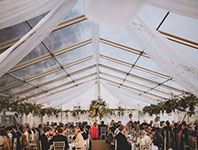 Marquee with clear roof