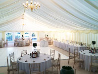 Interior of frame tent