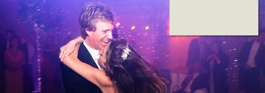 Bride and groom whirling around the dance floor